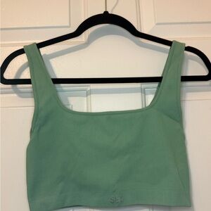 SET Active Green Ribbed Top